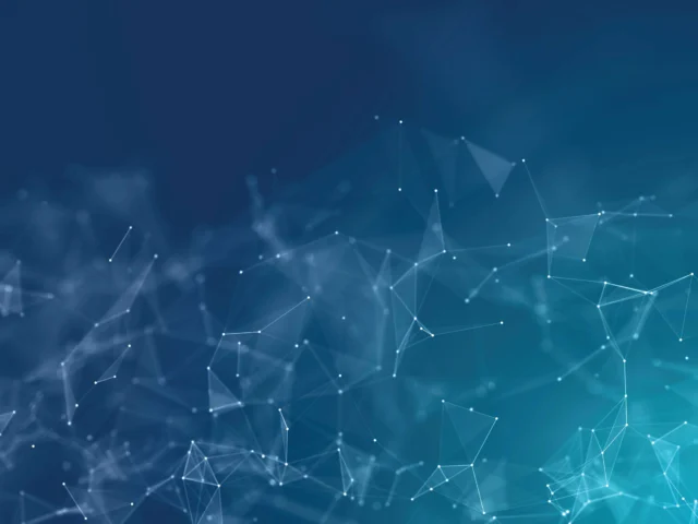 Network connections on blue background