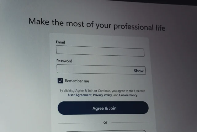 LinkedIn login page