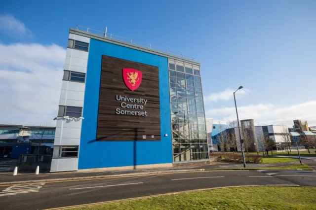 University Centre Somerset building with a large sign on the front